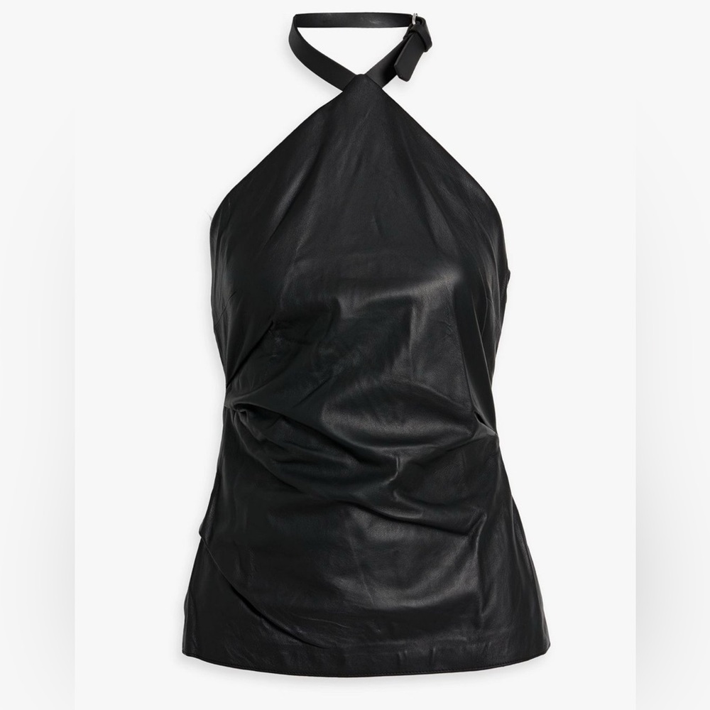 Acne Studios Black Leather Halter Top NWT